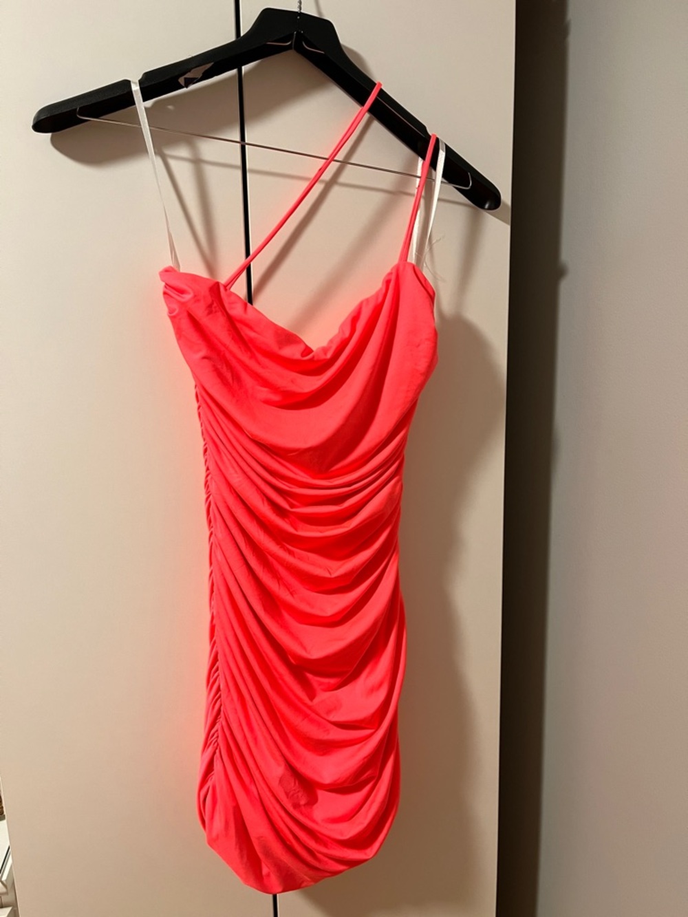 superdown Hot Pink Ruched One-Shoulder Mini Dress - Picture 6 of 15